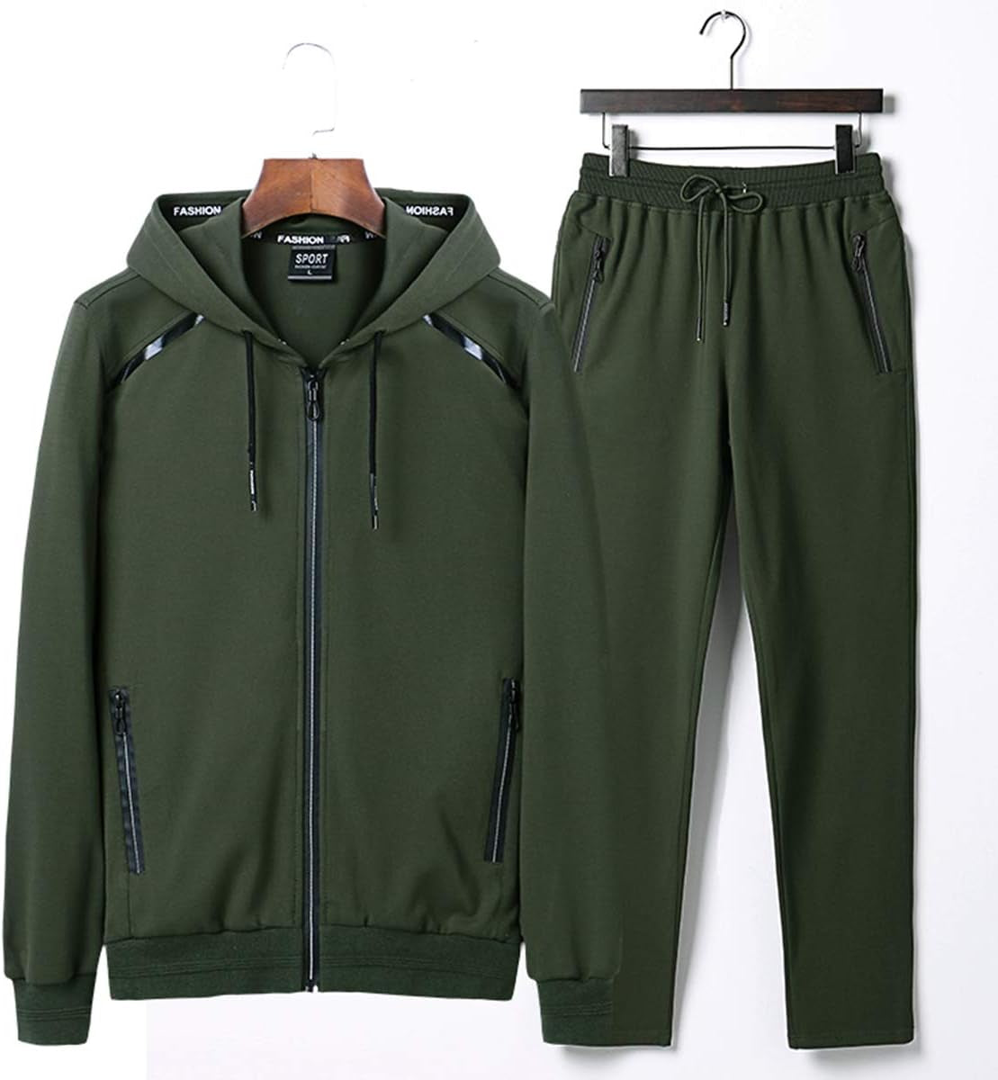 Men'S Tracksuit Hooded Fitness Sport Suits Gym Hoodie 2 Piece Hoodies Joggers Sweatpants Sets Gym Jogging Tracksuits