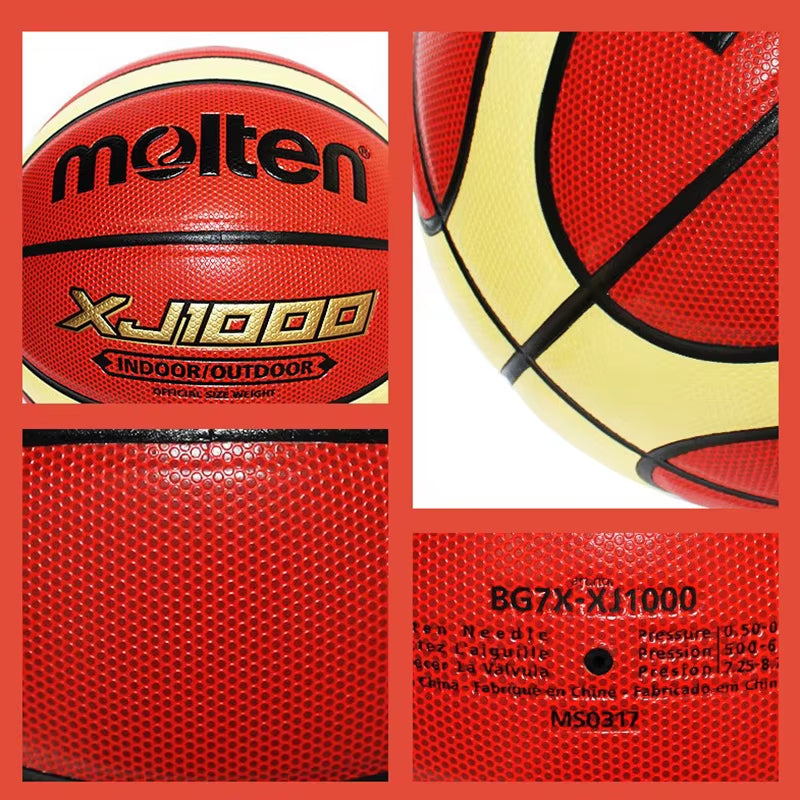Basketball Ball XJ1000 Official Size 7/6/5 PU Leather for Outdoor Indoor Match Training Men Women Teenager Baloncesto